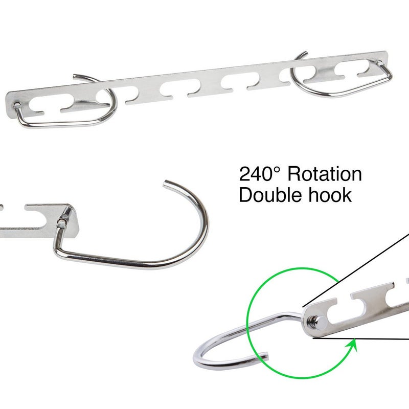 CBTONE 6 Pack Closet Space Saving Hangers  Multi-Purpose Metal Magic Hangers Cascading Hanger Updated Hook Design Metal Hangers for Organizing Wardrobe Clothing Hanger - Image 2